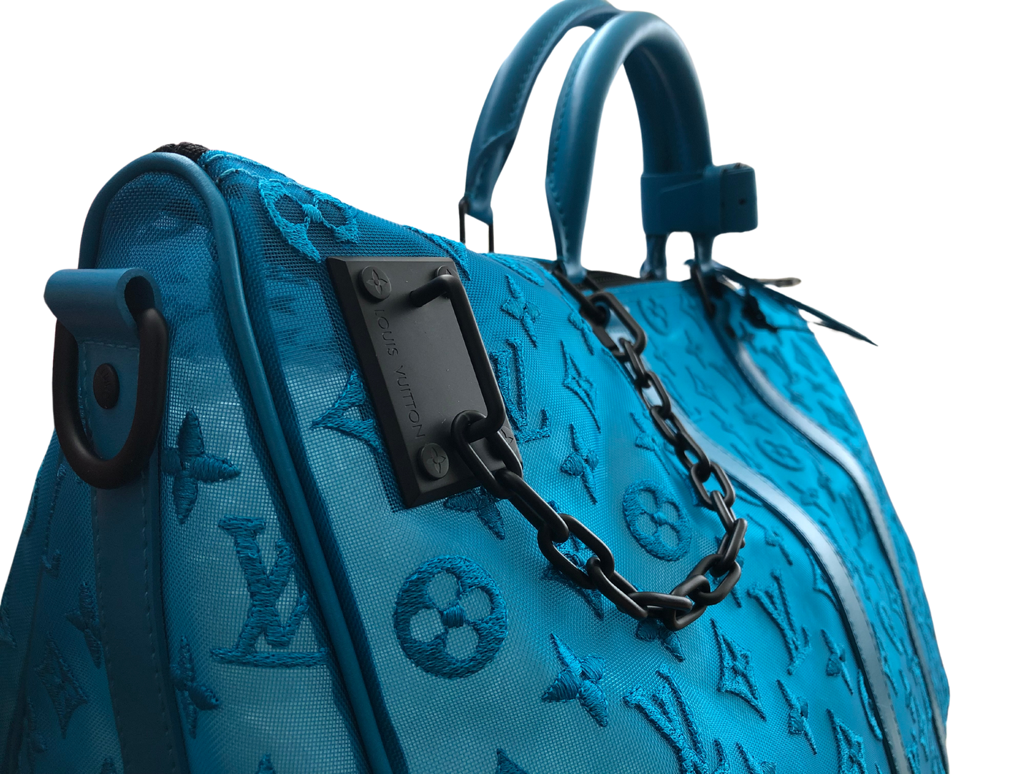 Louis Vuitton Keepall Triangle Monogram Mesh 50 Turquoise